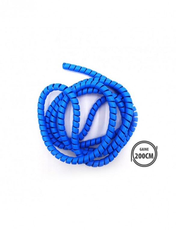 Gaine protège cables bleu 2m
